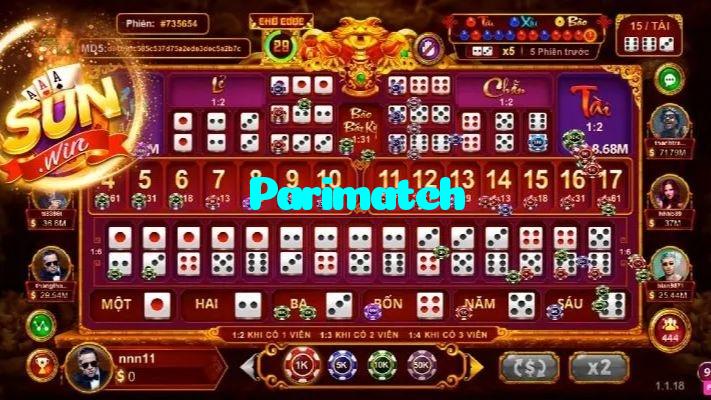 available types of Parimatch bet including pre-match live express and system bets